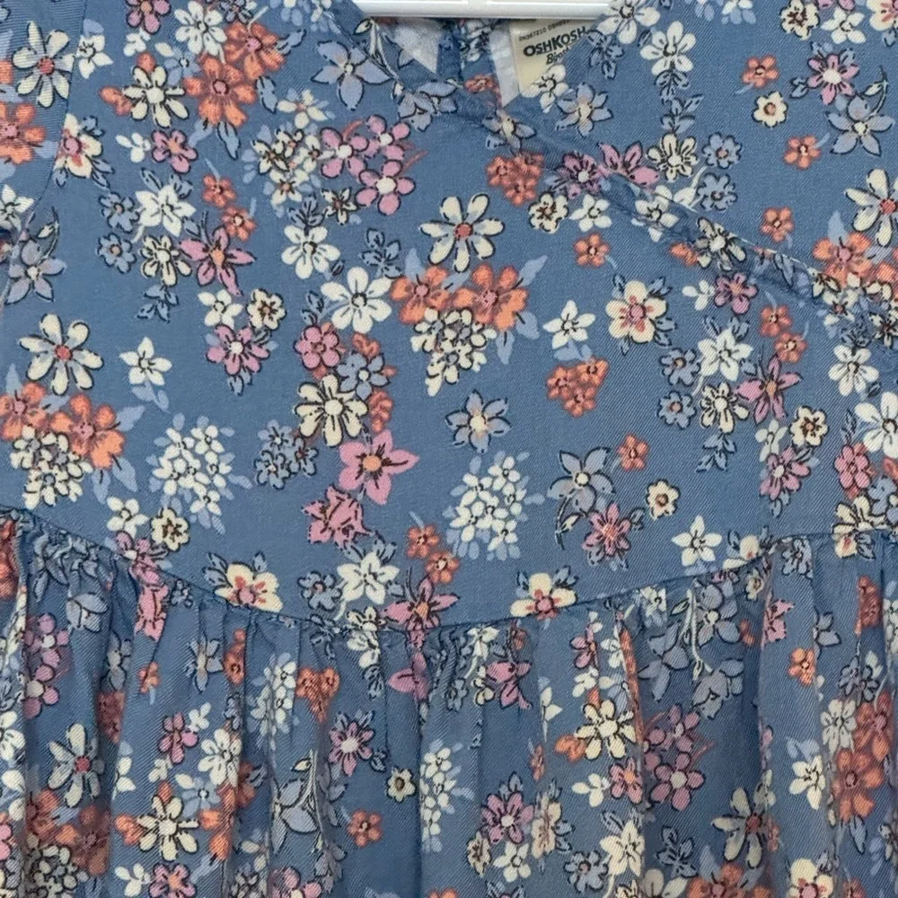 OshKosh B’gosh Blue Floral Cotton Dress Toddler Girl 4T